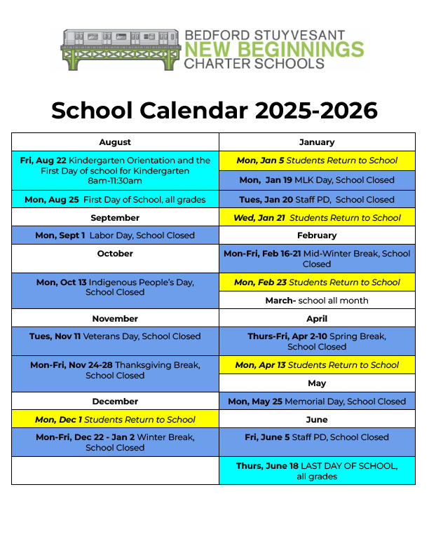 school calendar